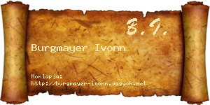 Burgmayer Ivonn névjegykártya